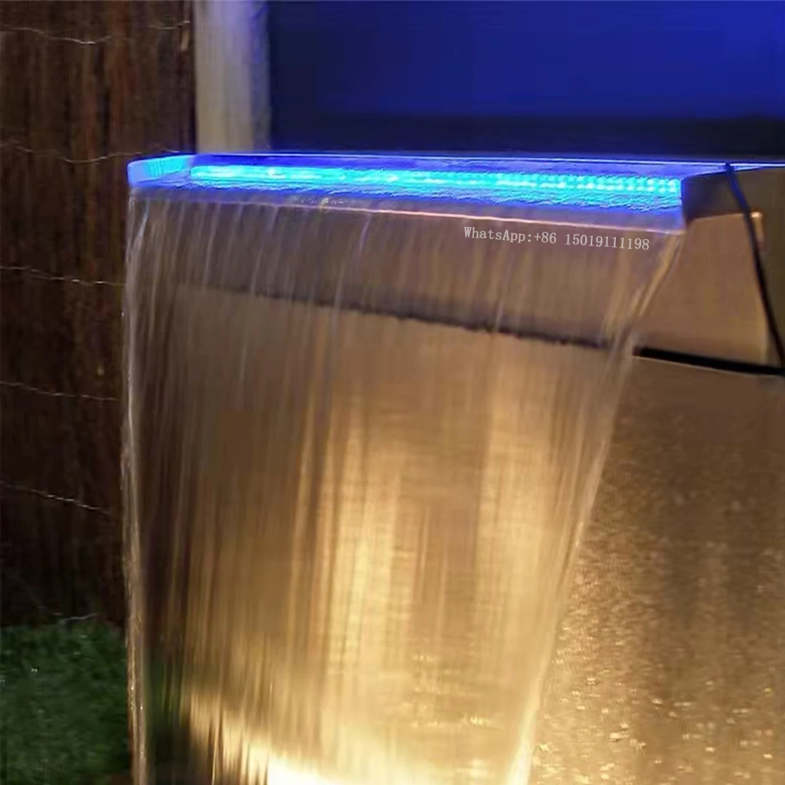 

304 waterfall outlet with LED lighting courtyard fish pond falling water wall water curtain wall water trough nozzle