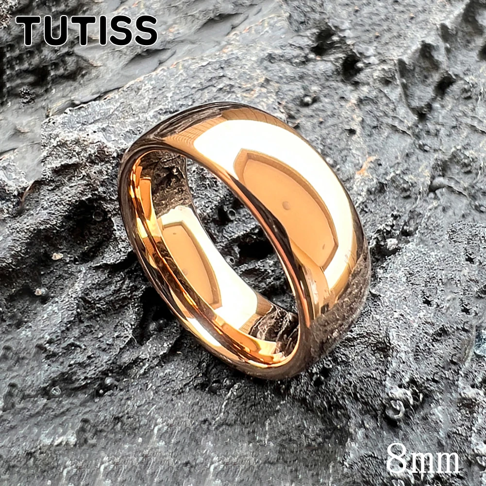 TUTISS 2/3/4/5/6/7/8/10mm Multiwidths Tungsten Carbide Ring Men Women Wedding Band Rose Gold Color Pupular Jewelry