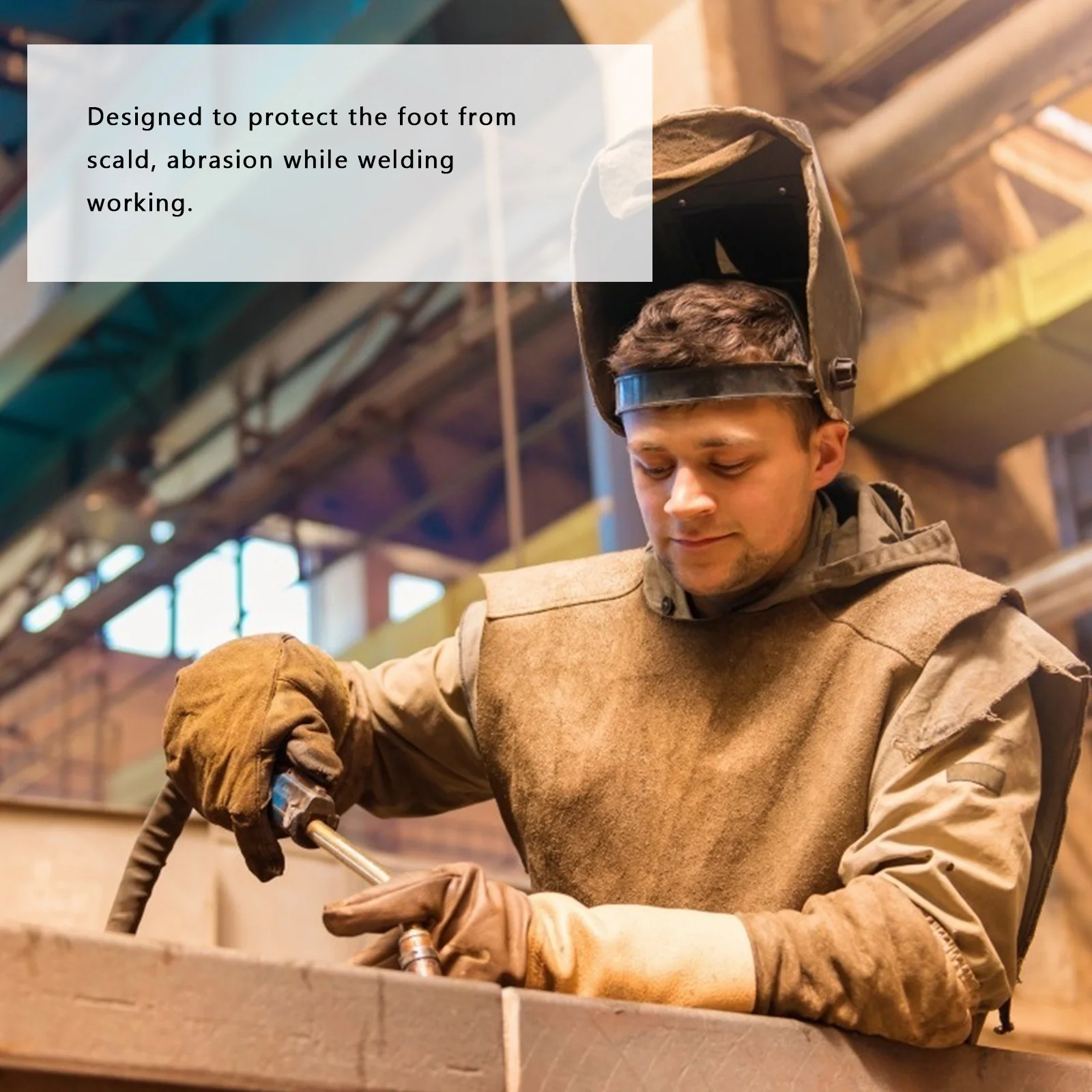 

1Pair Welding Foot Protection Tool Premium Quality Lightweight Portable Fireproof Abrasion Resistant Adjustable Shoelace