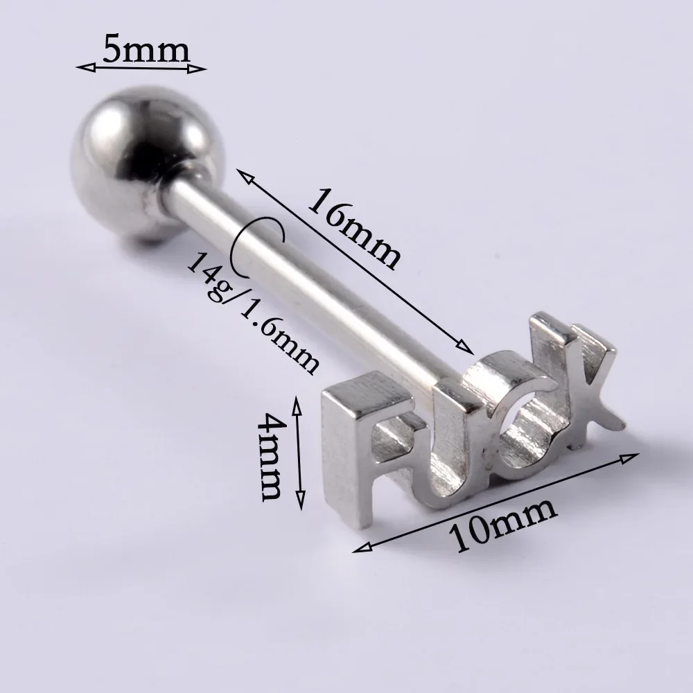 Anneau de piercing de langue clouté en acier inoxydable pour hommes et femmes, jouet adulte, bijoux découpés, accessoires sexy, parler sale punk, baiser, sexe