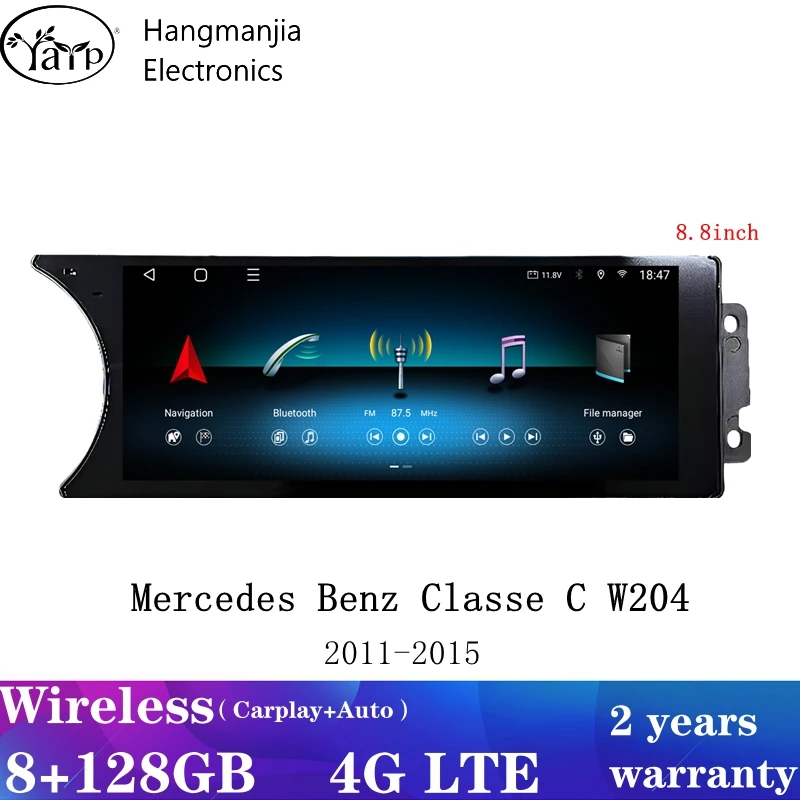 Android 14 Auto Radio Carplay For Mercedes C Class W204 2011-2014 Car Multimed Player ScreenWIFI Stereo GPS navigation NTG 4.5