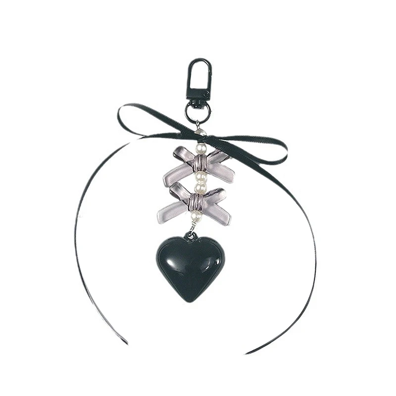 Porte-clés pendentif en sangle de nœud d'amour créatif, porte-clés de voiture polyvalent, accessoires de décoration de sac à dos exquis, cadeau à la mode