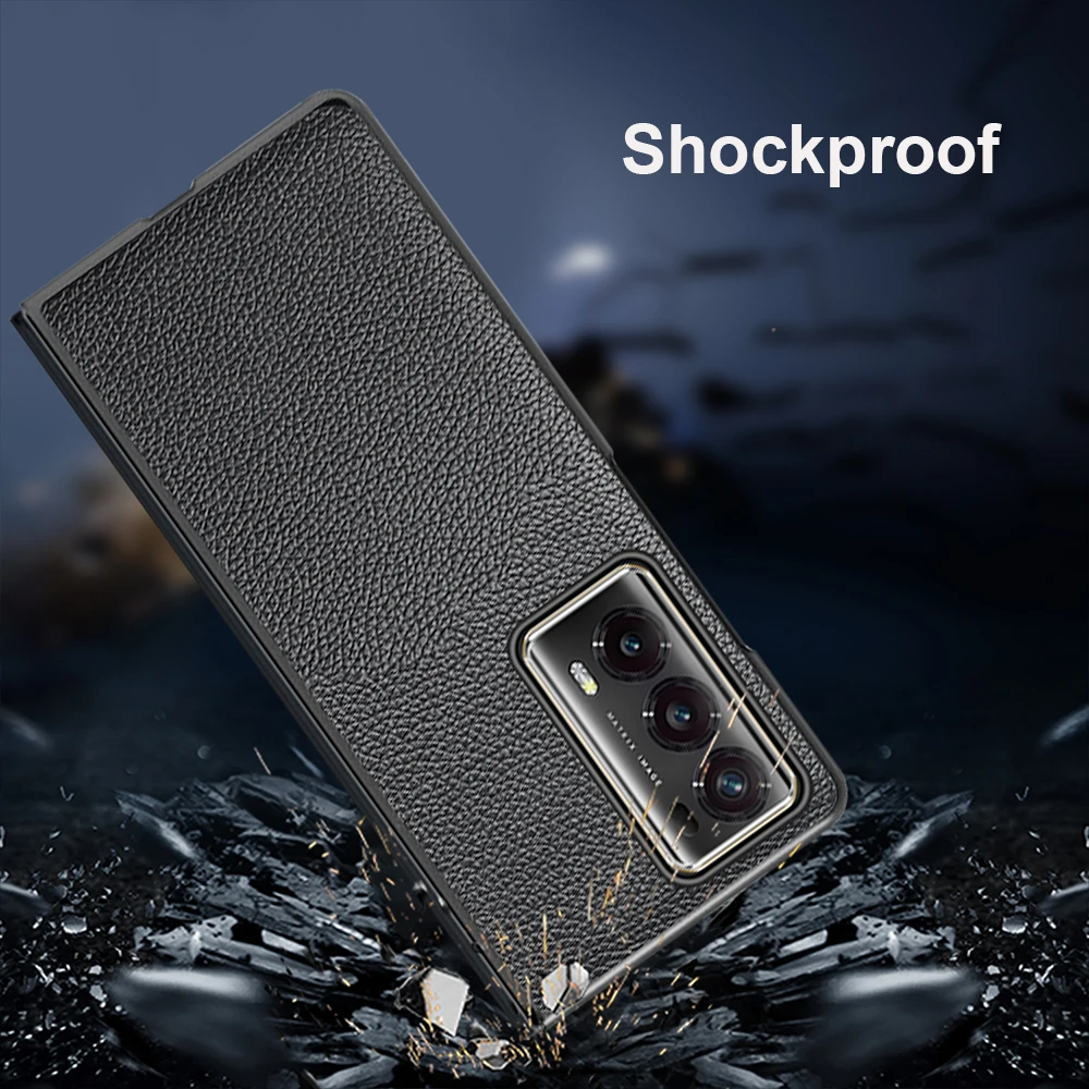 For Honor Magic V2 Phone Case Official Genuine Leather Cover Shockproof Coque Hard pc Camera Protector Ultrathin Skin funda