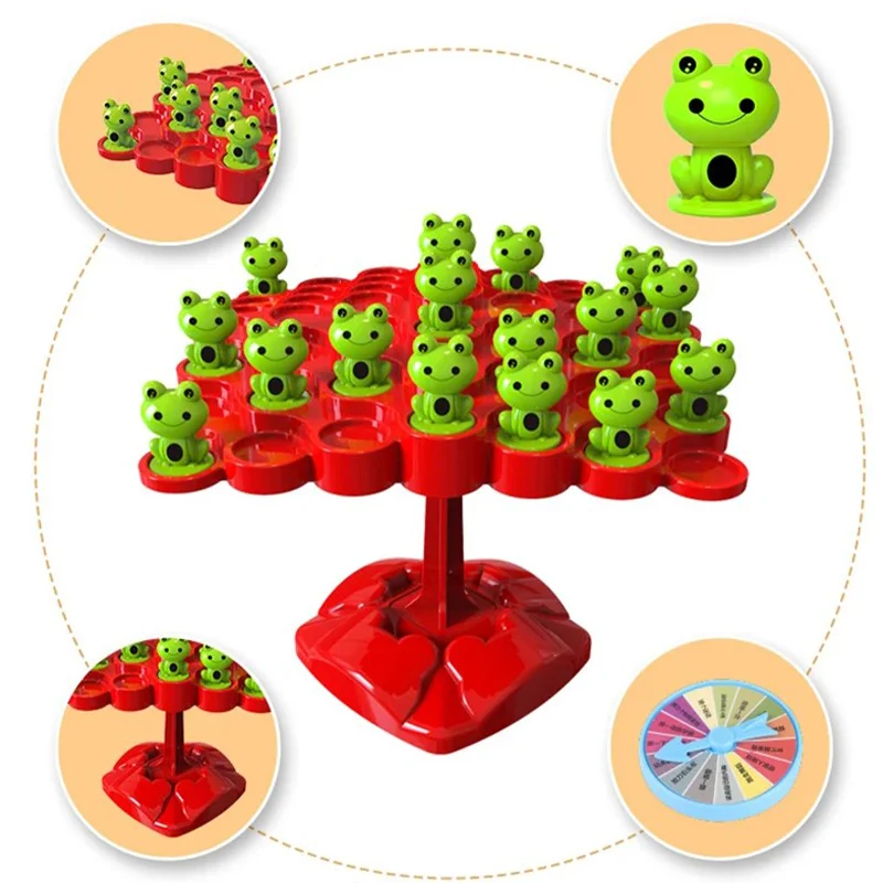 Montessori matemática brinquedo placa de equilíbrio quebra-cabeça para crianças sapo equilíbrio árvore educacional interação pai-filho jogo de mesa brinquedo