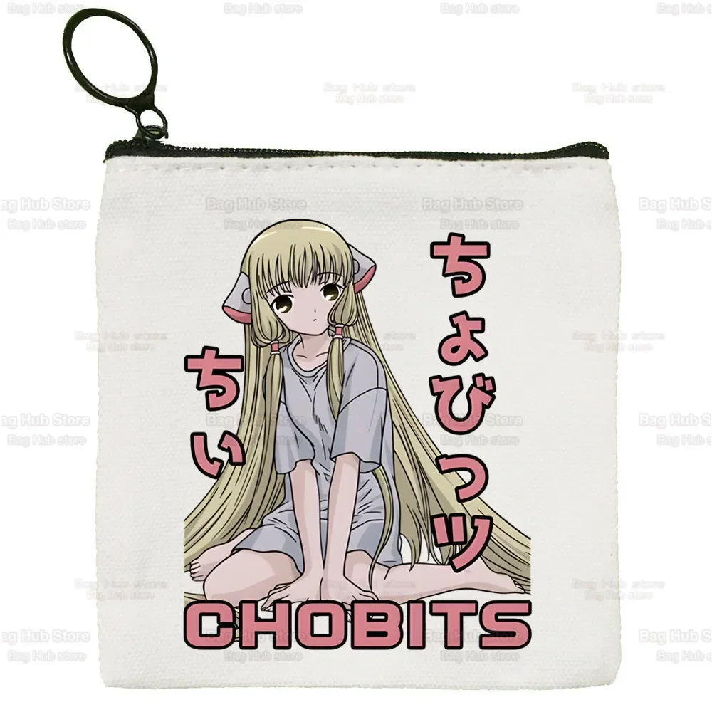 Chobits Chi Simple Key Case Lady Bag Coin Storage Bag Canvas Coin Purse Cute Cartoon