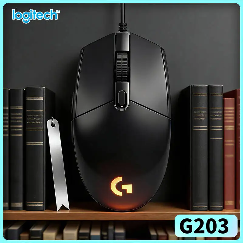 Logitech G203 Wired Gaming Mouse RGB Backlight 8000 DPI 6 Buttons 1ms Response 85g Lightweight PC Laptop Reliable Reaction