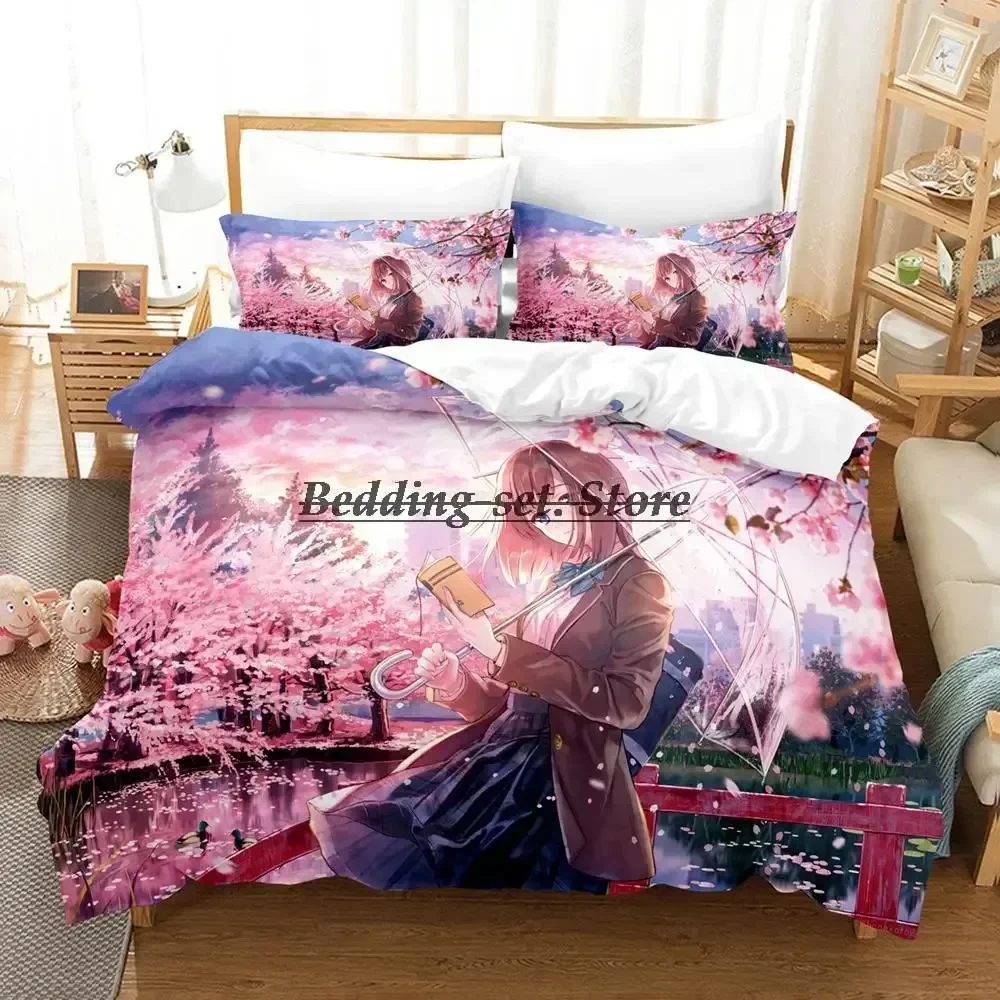 Your Lie In April Bedding Set Single Twin Full Queen King Size Bed Set Aldult Kid Bedroom Duvetcover Sets 3D Anime Bed Sheet Set
