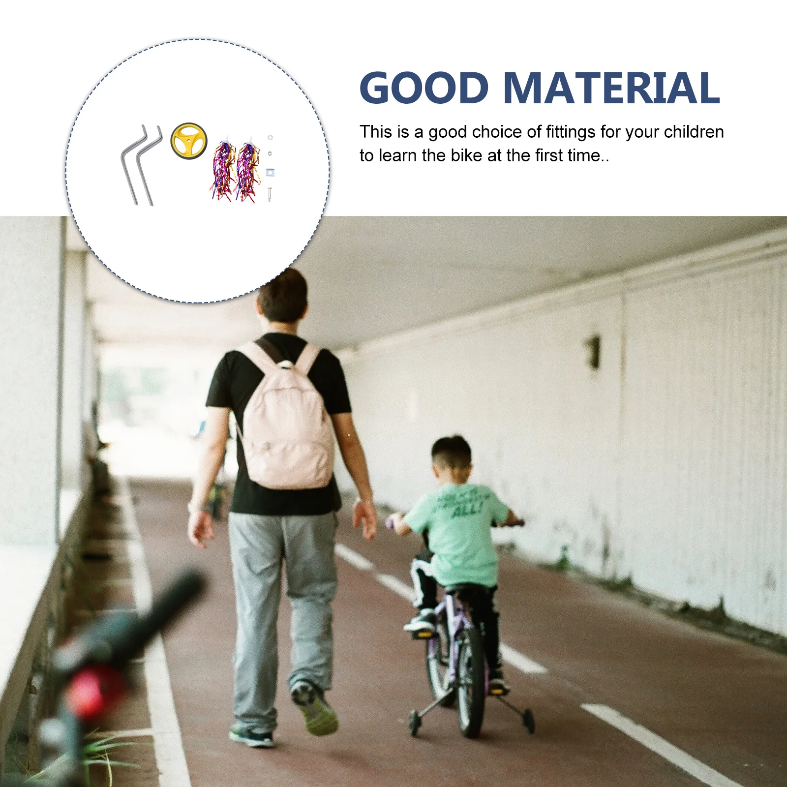 1Set Auxiliary Wheels for Children Bikes High Strength Material Adjustable Sturdy Safety Stable Twowheel Balance Confidence Easy