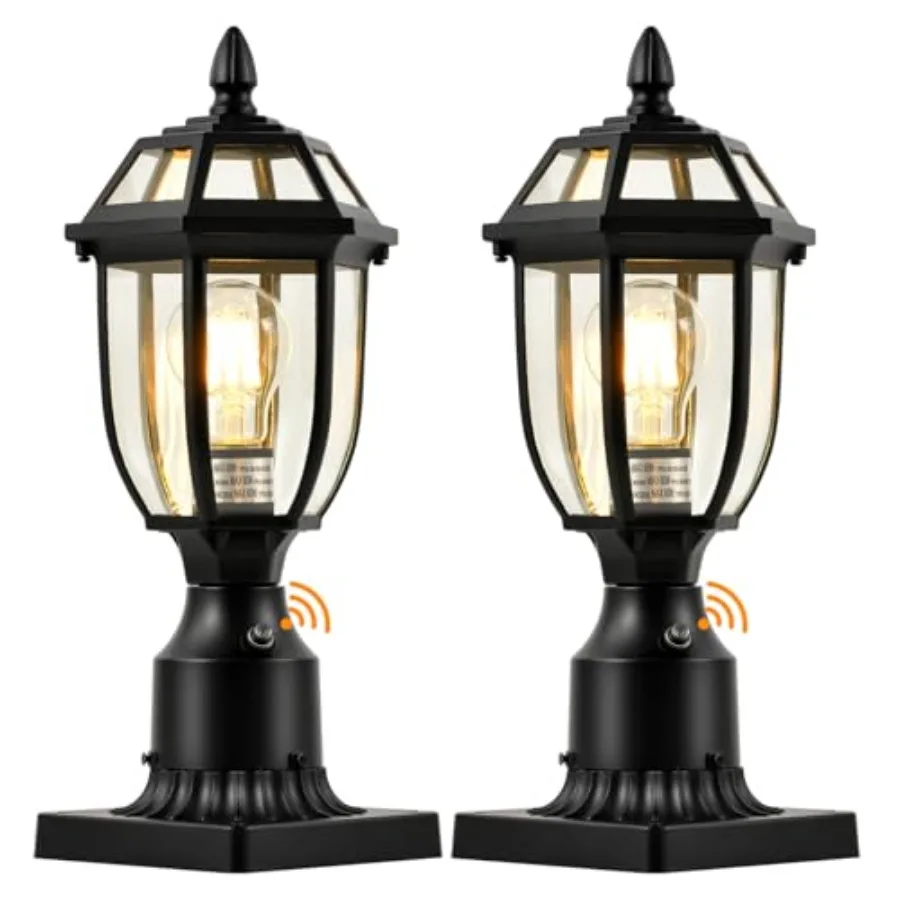 

Dusk to Dawn Outdoor Post Lights Hard Wired Waterproof Aluminum Pole Light Fixture with Pier Mount Base Exterior Lamp Posts Out