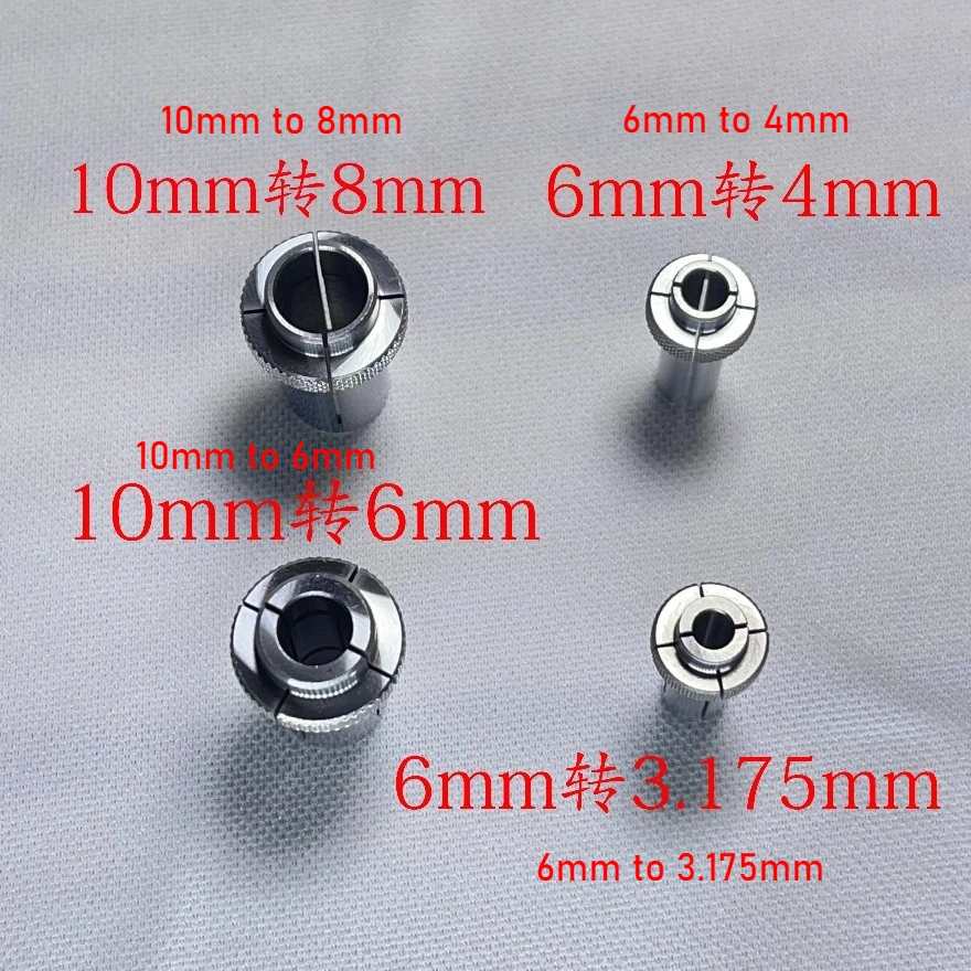 Spindle Collet Reducer Sleeve 6mm to 4mm/3.175mm Adapter for PCB Engraver & Vertical Key Cutting Machine