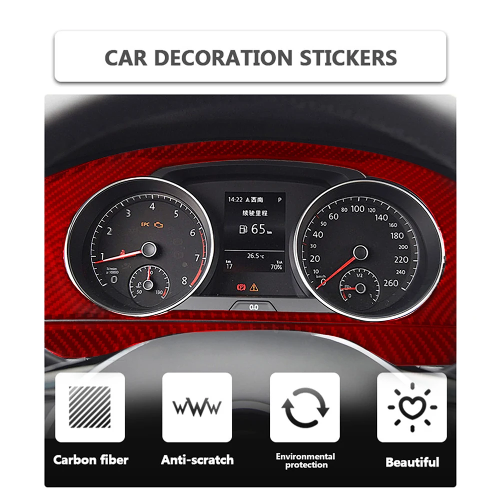 For Volkswagen Golf 7 GTI MK7 2014-2019 Red New imitation Carbon Fiber Car Stickers Interior Cover Trim Accessories