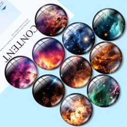 Galaxy Clouds 12mm/16mm/18mm/25mm 10pcs Round Photo Glass Cabochon Demo Flat Back Making findings