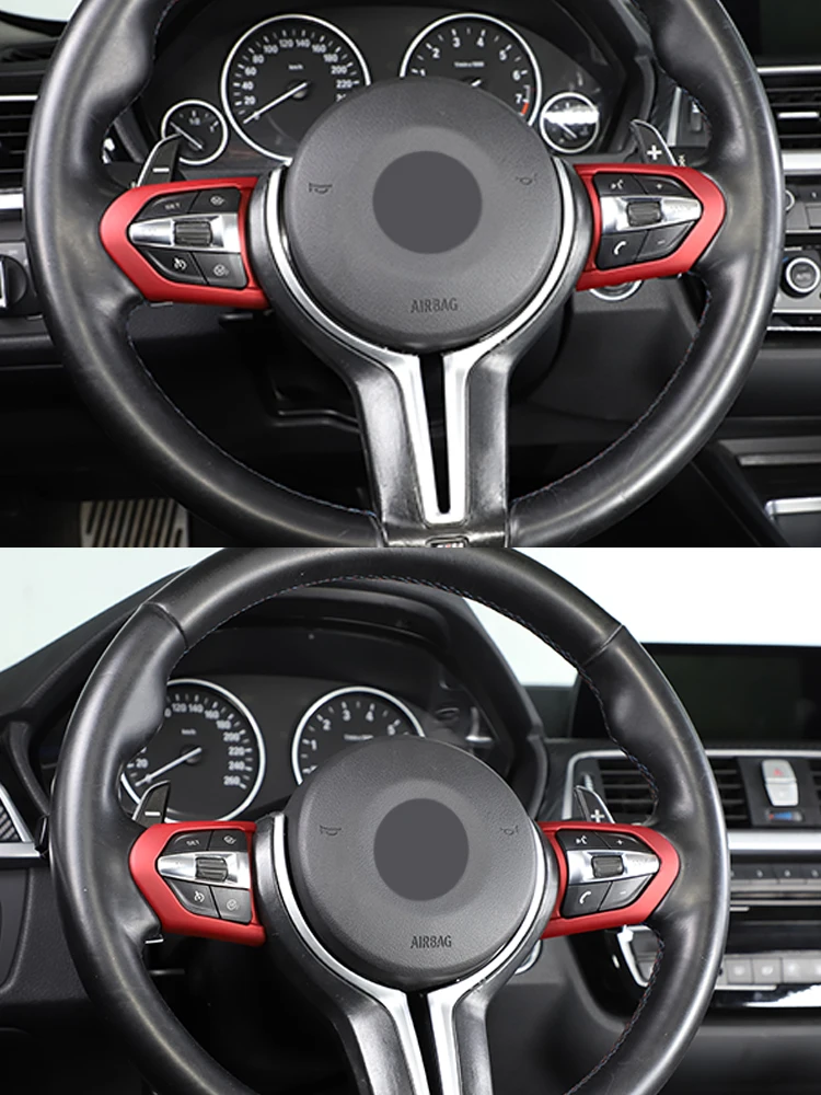 Rot Für BMW F20 F22 F21 F30 F32 F33 F36 F06 F12 F13 X5 F15 X6 F16 M-Sport ABS Lenkrad Dekoration Rahmen Trim – Detail 8