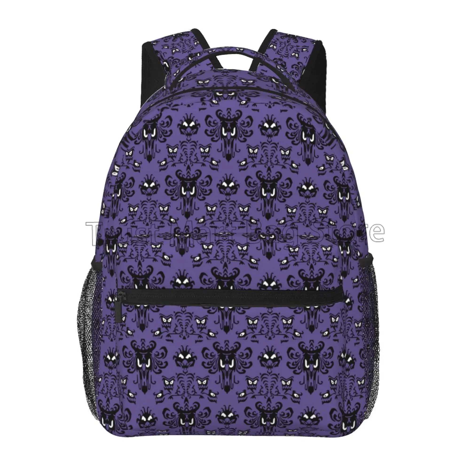 Happy Haunted Mansion Laptop Backpack Student School Book Bag Large Casual Shoulder Bags Unisex Travel Hiking Camping Daypack