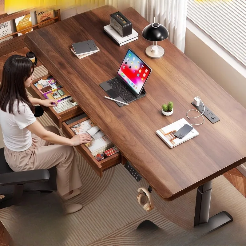 

Электрический подъемный компьютер из массива дерева, домашний стол для спальни, кабинета, верстак для киберспорта