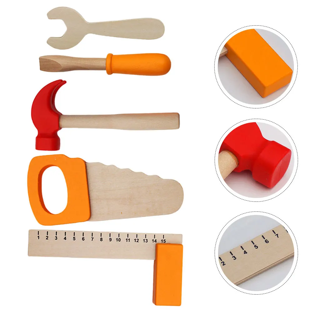 

Woodworking Tool Set Prop Hammer Screwdriver Wrench Simulation Toy Construction Tools for Kids Toddler Toys Toddlers