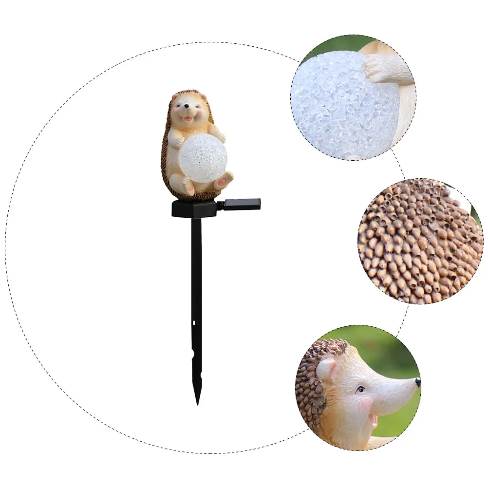 

Solar Hedgehog Lights Garden Led Outdoor Lamp Waterproof Shed Powered Lawn Creative Resin Craft Ground