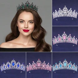 1 Pc Women's Crown Bride's Wedding Party Ball Celebration Crystal Headband Gothic Costume Ball Luxurious Hair Accessory Gift