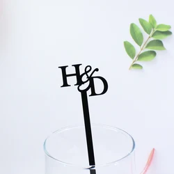 30/50/100PCS Personalized Acrylic Stirrers, Custom Drink Stirrers, Wine Charms Swizzle Cocktail Sticks,Initial Drink Stirrers