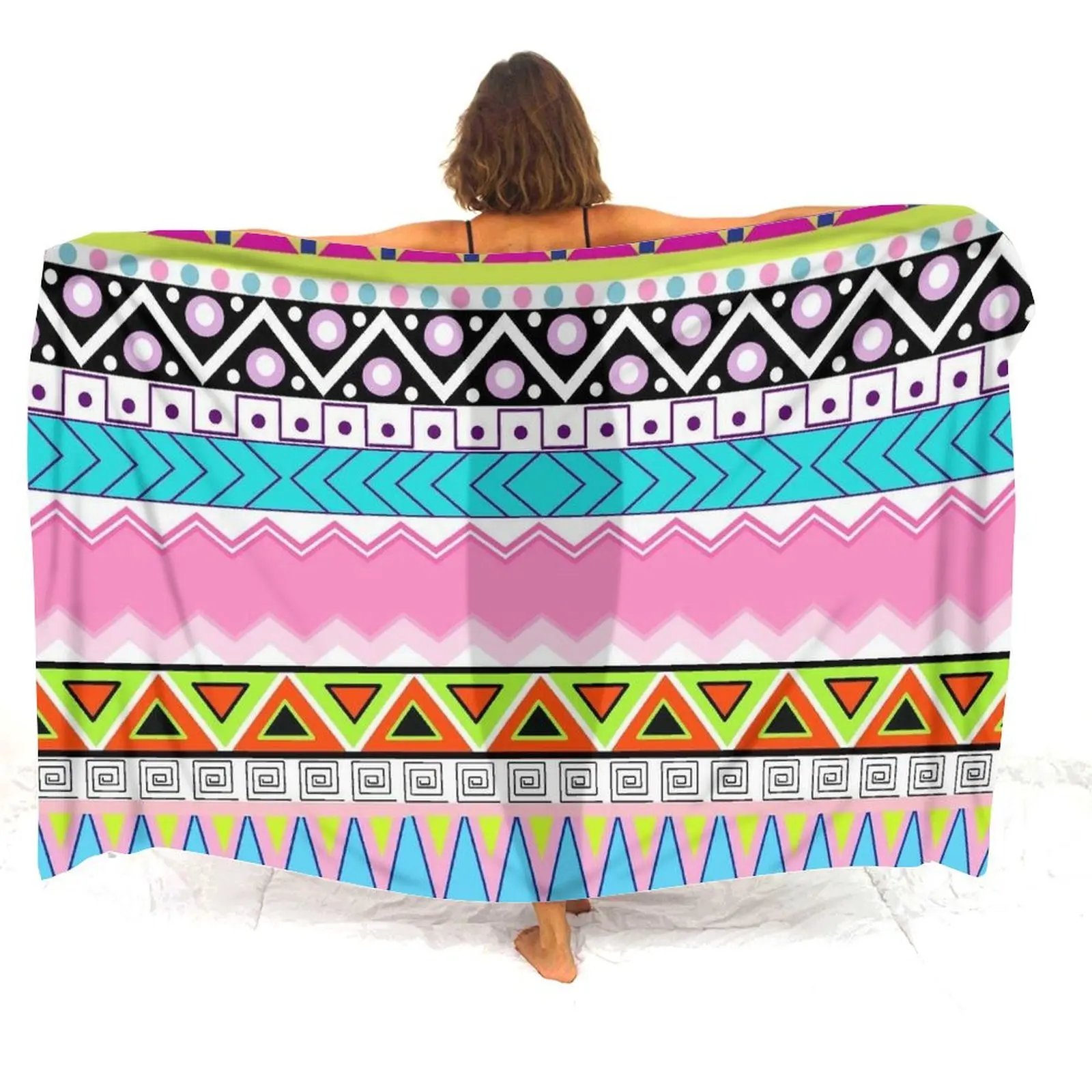 

Aztec Women'S Sarong Sarong Shawl Sarong Skirt Tribal Ethnic Style Pattern Sarong Apron Customizable Patterns