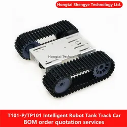 Chasis de tanque inteligente para coche, oruga rastreada, plataforma Robot con Motor Dual DC 12V para bricolaje para Arduino T101-P/TP101