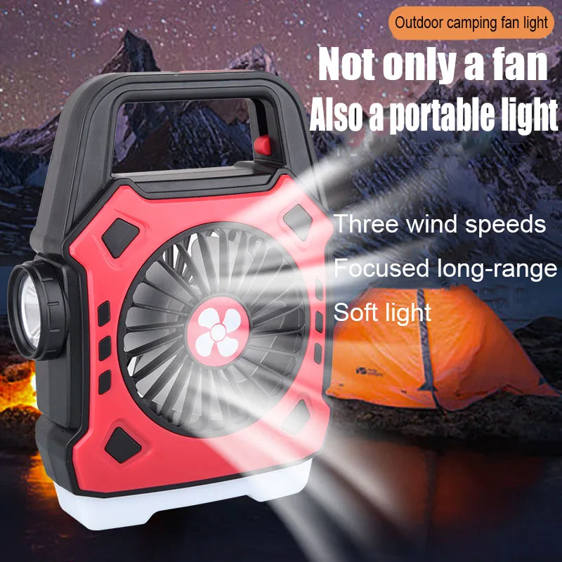 

1PC Portable Camping Lanterns outdoor portable Fan Lamp work lamp searchlight LED multi-functional Type-C fast charging Light
