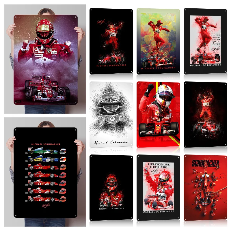 Michael Schumacher Motogp Posters Wall Art Vintage Metal Signs Retro Tin Plaque for Man Cave Custom Plate Gaming Room Decoration