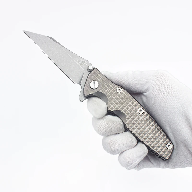 EVIL EYES Custom High Quality Folding Knife Hinderer Eklipse Wharncliffe M390 Blade Ti Handle Pocket EDC Outdoor Survival Tools