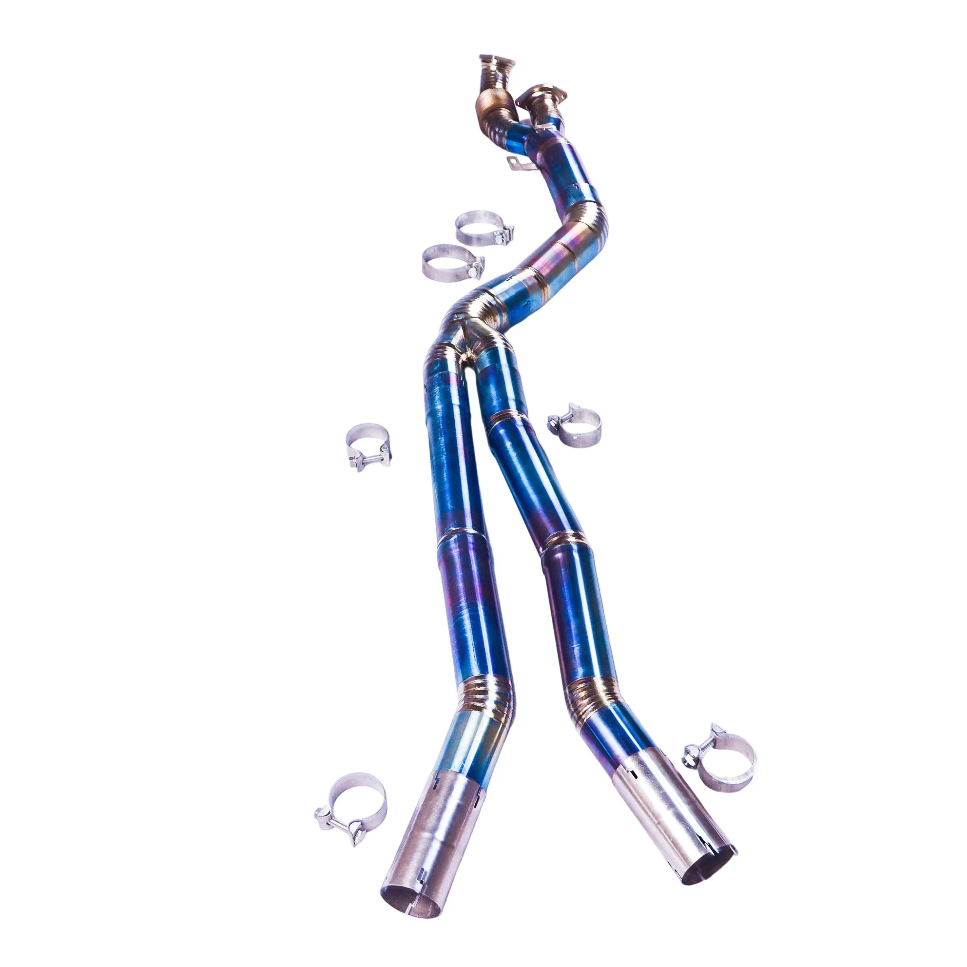 Suitable for BMW M2 M3 M4 G87 G80 G82 Titanium alloy Exhaust,High Performance Equal Length Midpipe, Integrated Resonator Midpipe