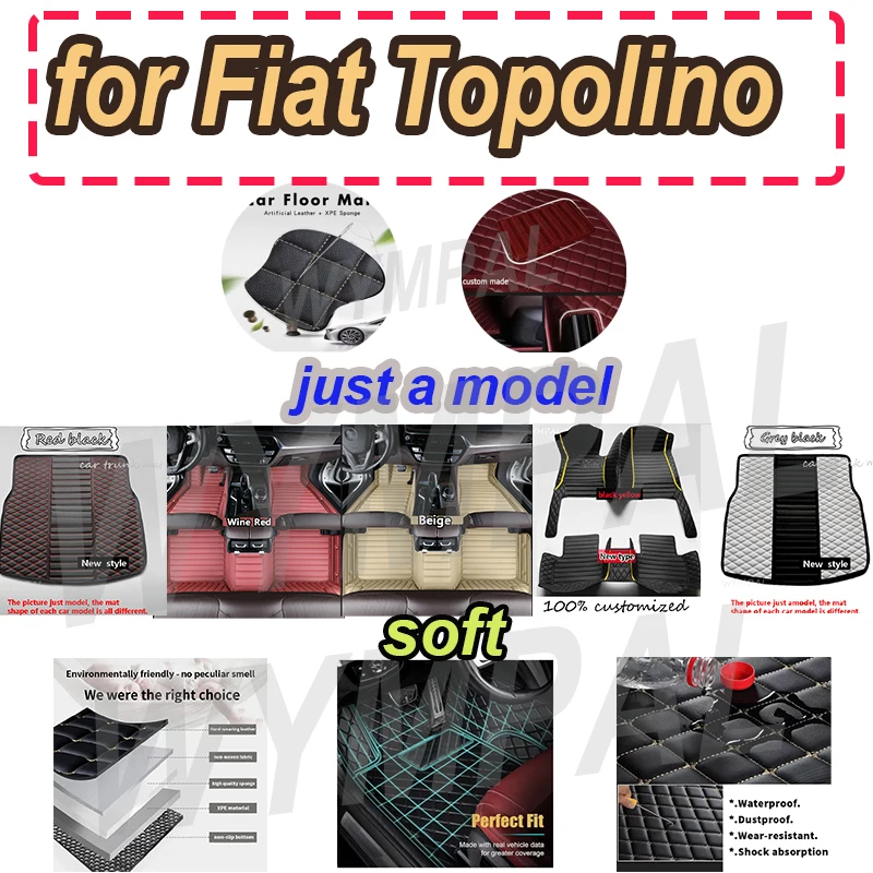 

LUXURY Car Floor Mats For Fiat Topolino 500 2012 2011 Auto Interiors Accessories
