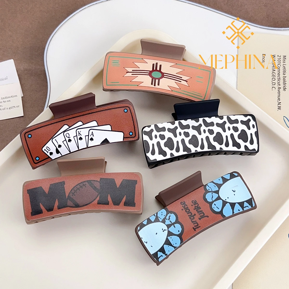 

MEPHINA Vintage Hair Claw Clips West Cowboy Hair Claws Creative Hair Clip Unique Hair Pin Classy Hair Claw Accessories for Women