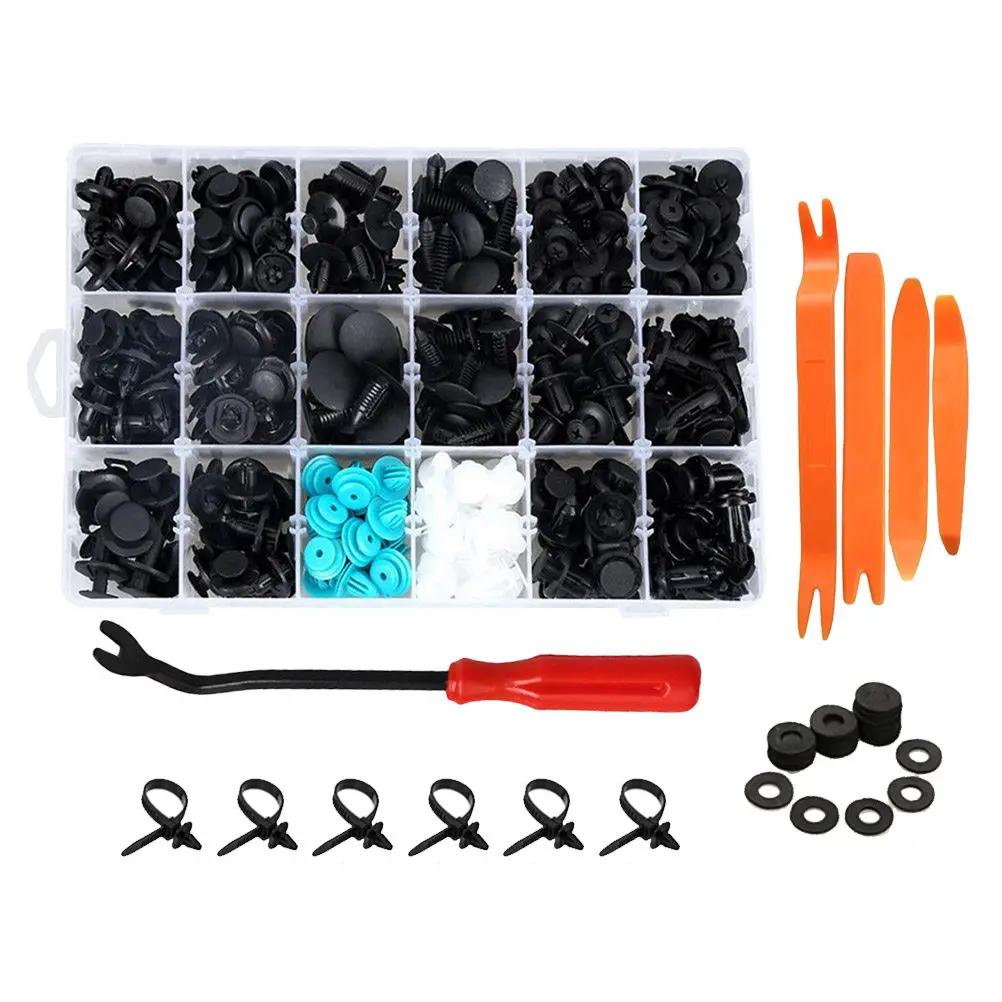 

360Pcs Car Rivet Fastener Kit Professional Plastic Retainer Clips Set 18 Sizes Easy Installation Removal Tool for Car Body