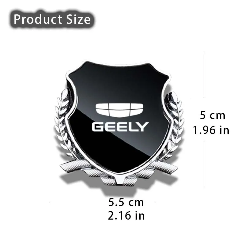 자동차 측면 수정 기호 Geely GX3 GX2 GX7 Pro Atlas Coolray Cross Emgrand C 액세서리 2023 2024 용 삼각형 금속 Sticke