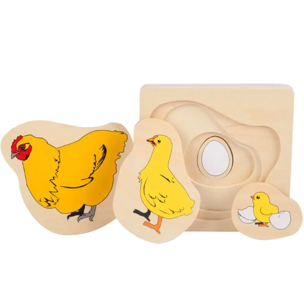 Jouets assortis Cycle de vie Puzzle 3D jouet Montessori cognitif multicouche Puzzle Animal plante vie interactive