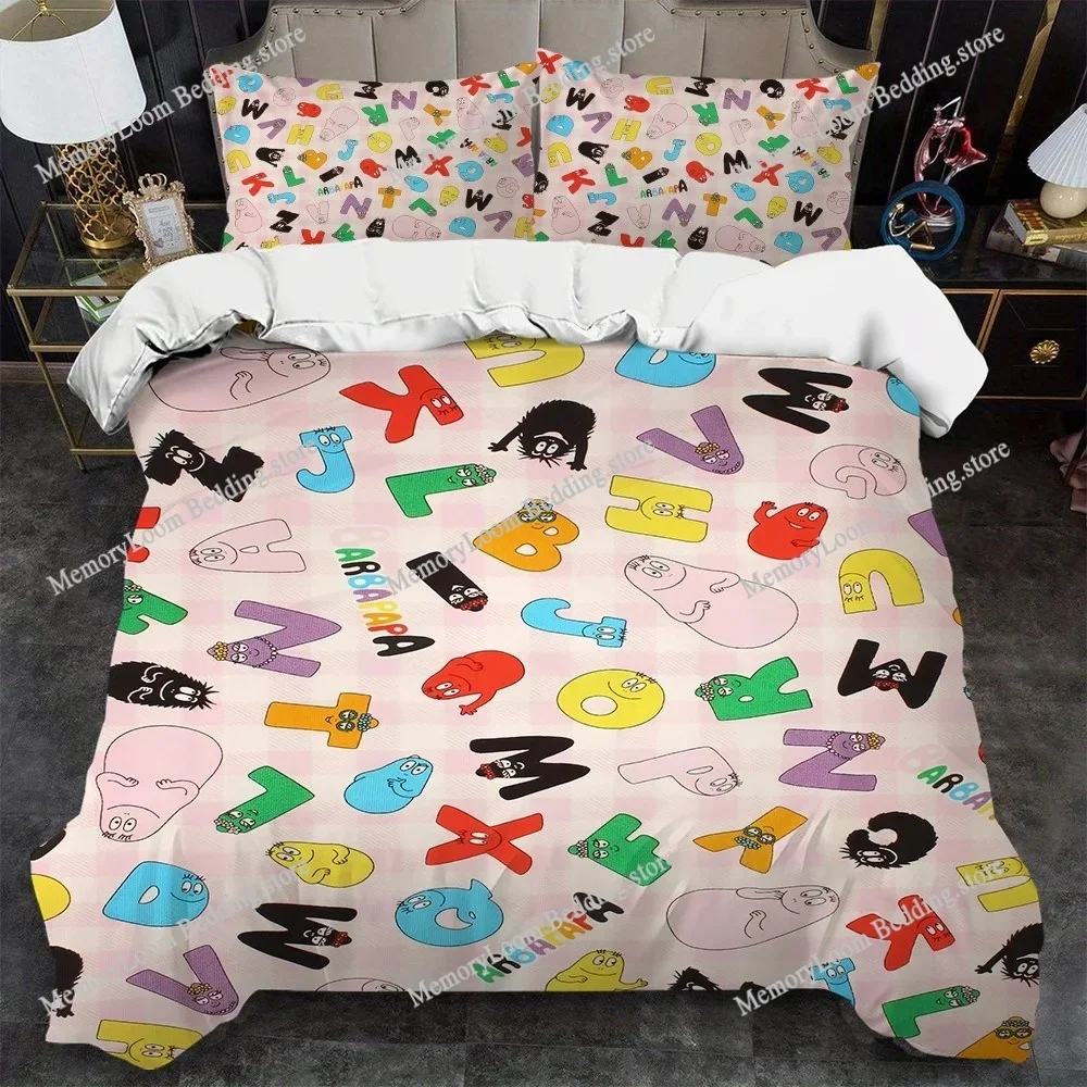 

Cartoon B-Barbapapa Cute Duvet Cover Set Home Style Bedding Soft Laundry Cotton Bed Four Seasons Student Dormitory Luxury Gift96