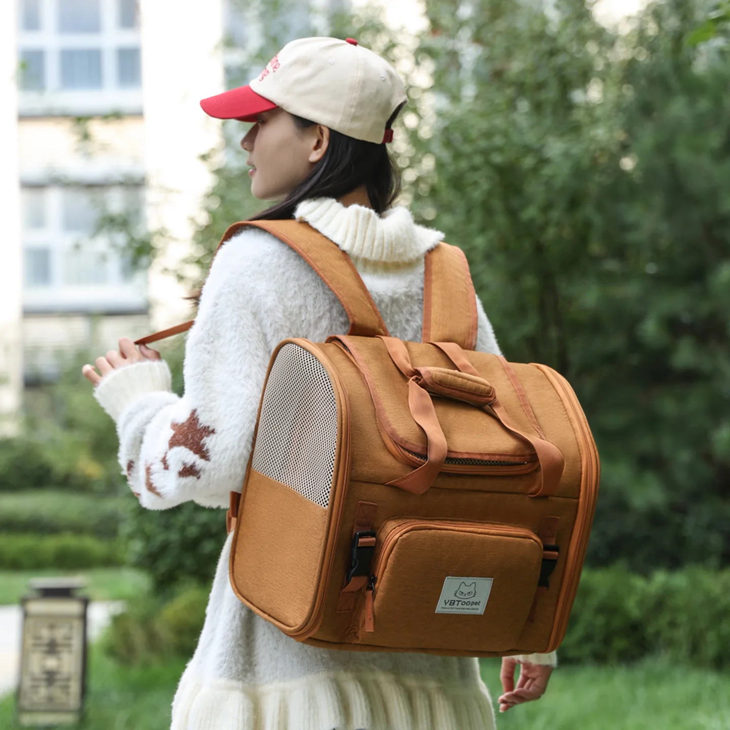 Mochila de transporte para gatos expandible, doble y transpirable - imagen 5