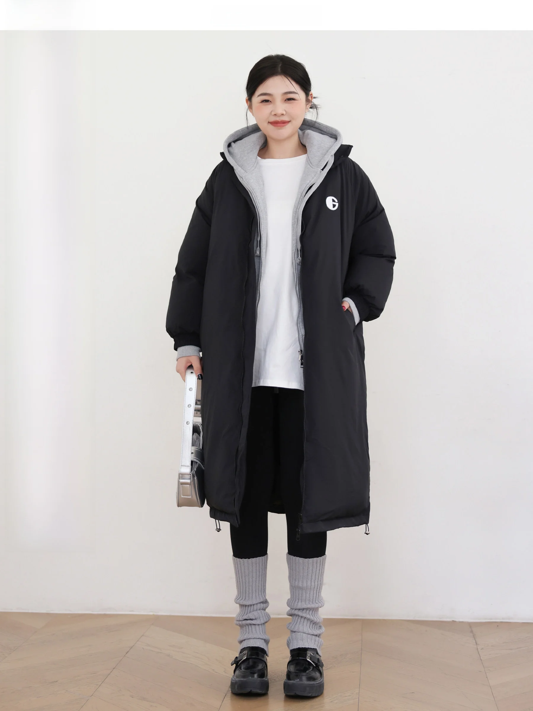 

Теплое хлопковое пальто средней длины большого размера для полных женщин, утепленное, однотонное, для повседневной носки