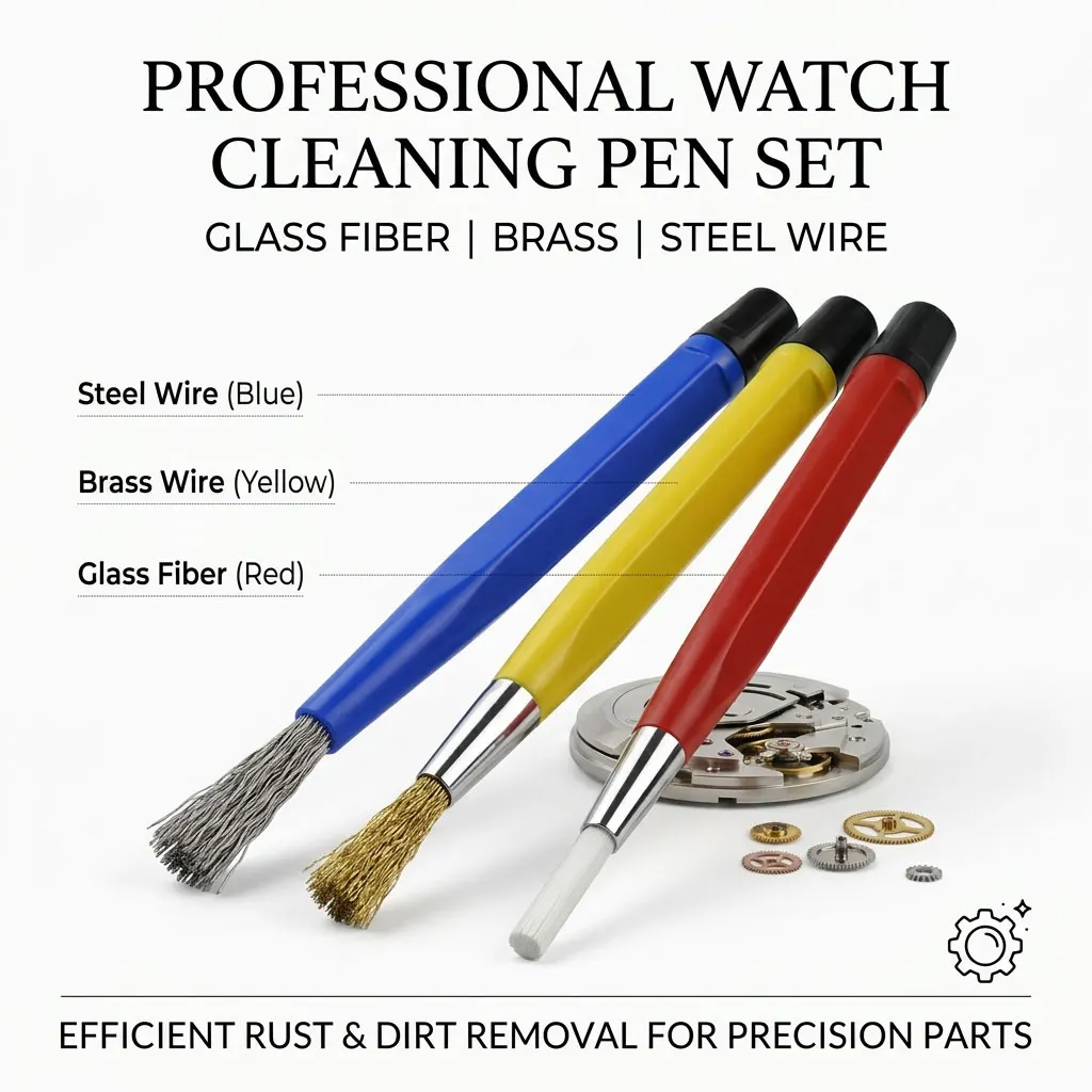 Watch Movement Rust Removal Brush Pen Scratch Cleaning Polish Pen Shape Jewelry Electronic Parts Stain Remover Tool