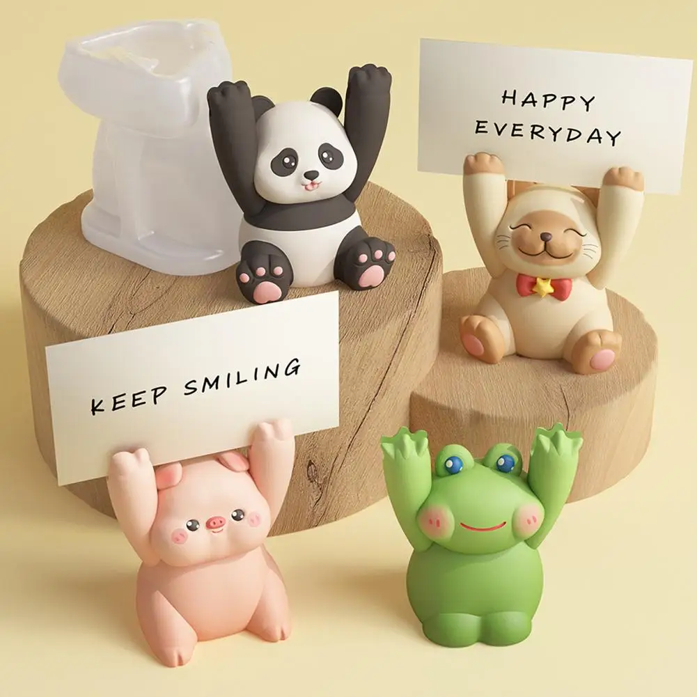

Encouragement Animal Molds Panda Frog Cat Shape Molds Silicone DIY Craft Kit for Resin Plaster Motivational Signs Message Clip M