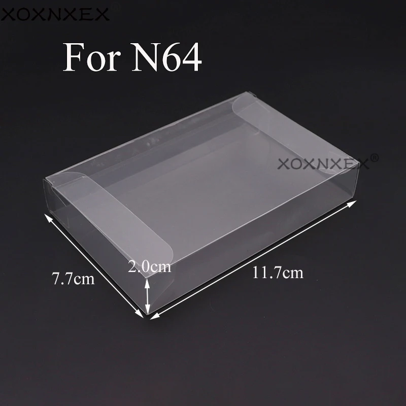 5PCS Replacement Box Protector For N64 For Nintend 64 PET card box Cart Cartridge Game Custom Made Clear Plastic Case
