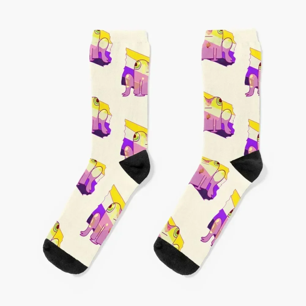 

Enby Pride Zombie Frog Socks short happy Ladies Socks Men's