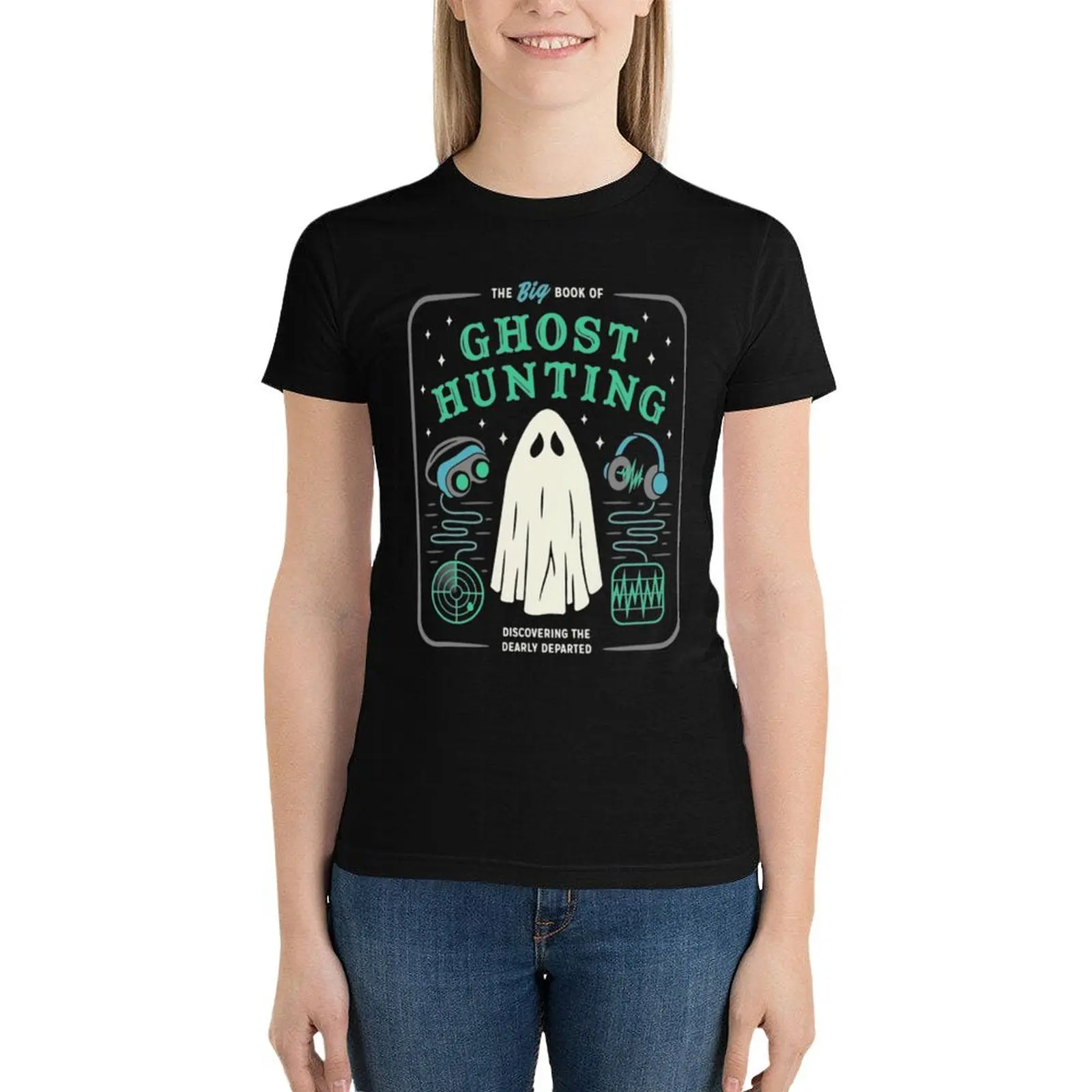 

The Big Book of Ghost Hunting Funny Halloween T-Shirt Blouse tops plus size tops vintage clothes black t shirts for Women
