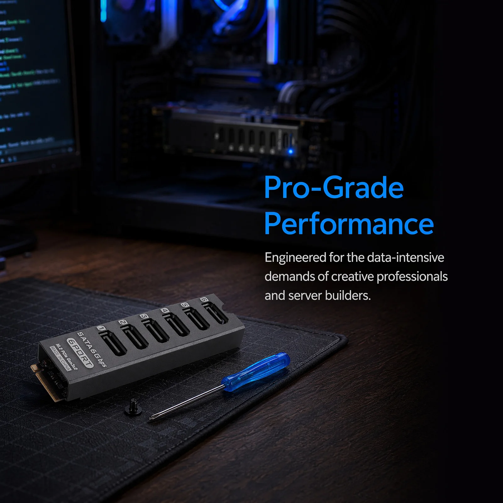 6 Port SATA 6Gbps PCIe 3.0 Expansion Card ASM1166 NAS HDD SSD Port Multiplier Support Aluminum Alloy Storage Controller