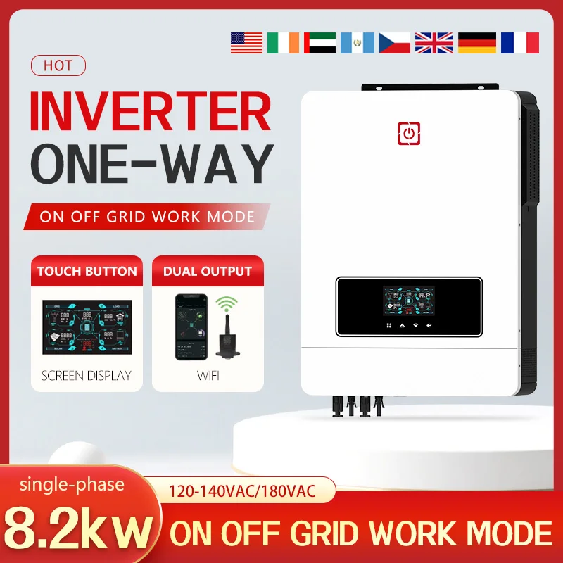 

Lusen 8kW Single-Phase Hybrid Solar String Inverter with MPPT Charger LCD Display 98% Efficiency On/Off Grid Support