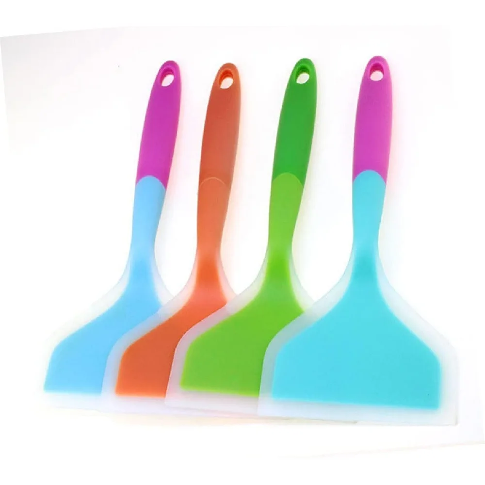1 Pack Wide Head Silicone Spatula for Tamagoyaki, Heat Resistant Non-Stick Pan Scraper, Flexible Non-Scratch Silicone Turner for Omelette Pancake Baking Cooking Gift