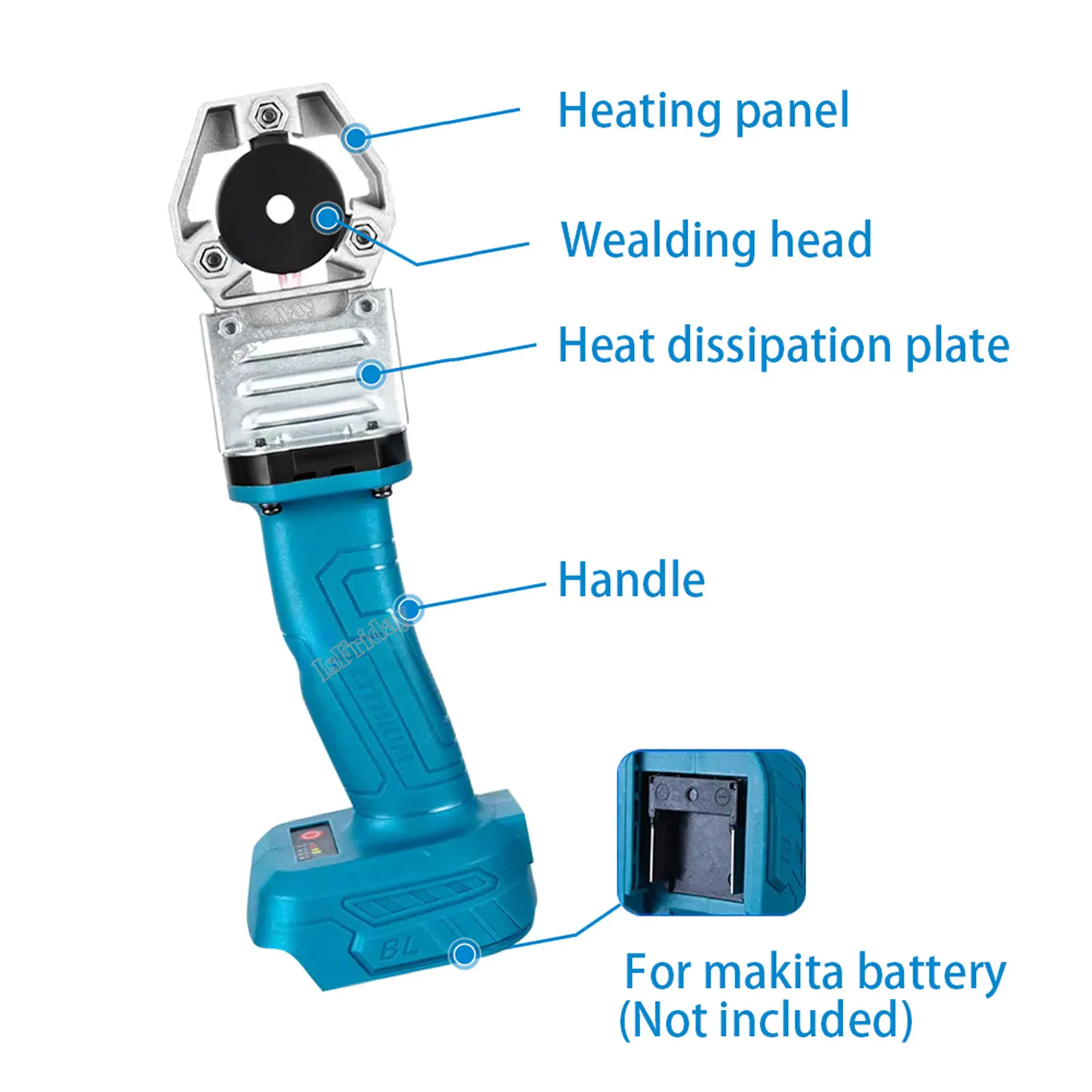 Imagem -02 - Máquina de Solda de Plástico sem Fio Dispositivo de Fusão Máquina de Fusão a Quente 18v Makita Bateria pb pe Ppr Tubulação de Água Melter 340 °