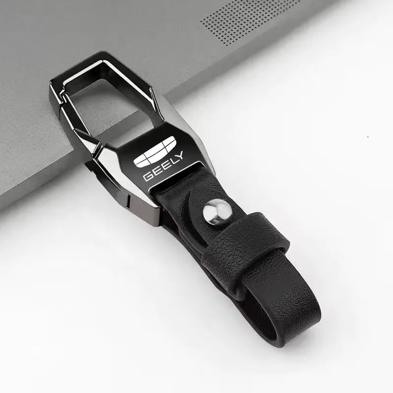for GEELY GC6 GC9 EMGRAND Car Accessories Deluxe Leather car Keychain Keyring Keychain Lanyard Gift Keychain 