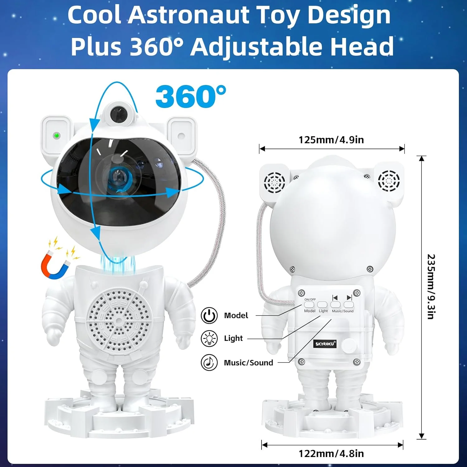 Astronaut starlight projector LED bedroom ambiance night light aurora moon astronaut Bluetooth speaker accessories