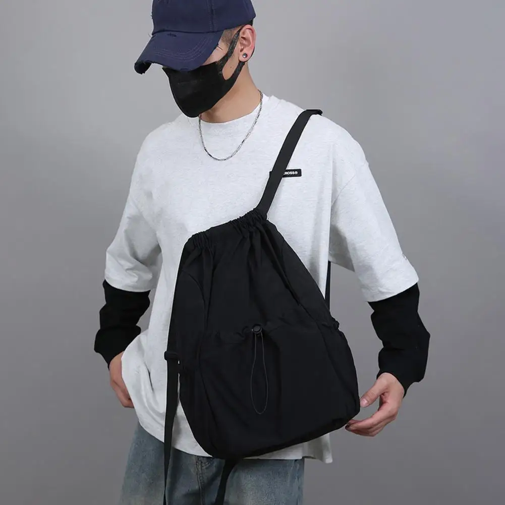Oxford Cloth Drawstring Bag Drawstring Gym Backpack Waterproof Sports Bag with Adjustable Straps Foldable Swimming for Travel