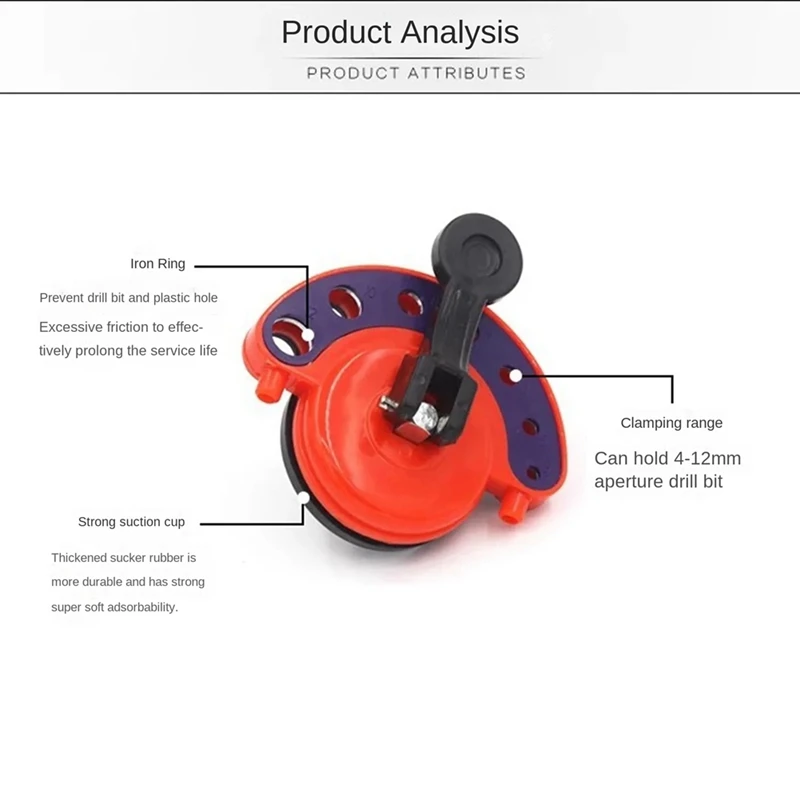 Hole Locator Glass Tile Hole Locator Hole Drilling Auxiliary Tool Hole Artifact Sucker Holder Easy To Use